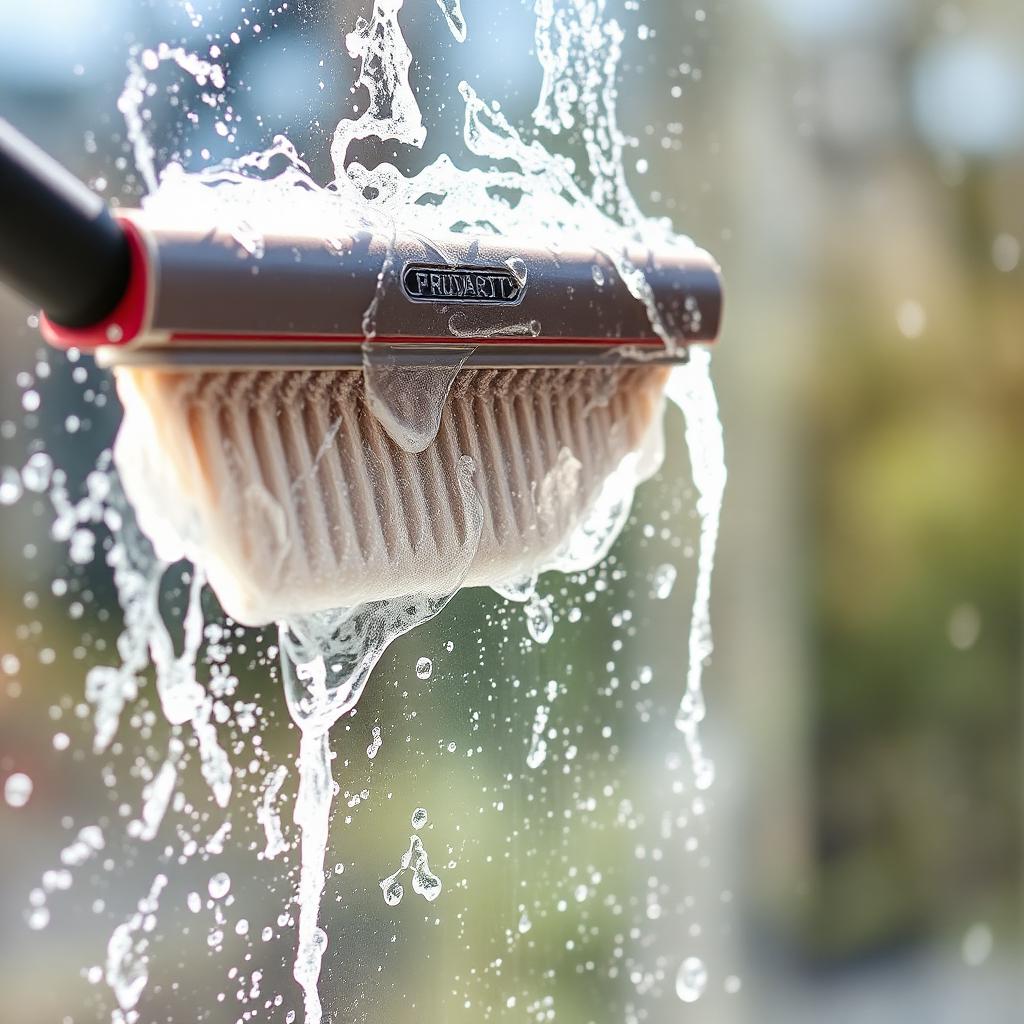 Glazenwasser aan het werk
